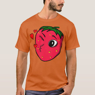 Cute Strawberry Art Retro toon Fruit T Shirt