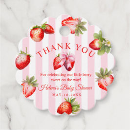 Cute Strawberry Baby Shower Favor Gift Tag Gåvor Etiketter