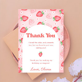 Cute Strawberry Berry Birthday tackkort Inbjudningar