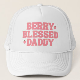 Cute Strawberry Berry Blessed Daddy Pink Birthday Keps