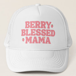 Cute Strawberry Berry Blessed Mama Pink Birthday Keps