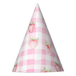 Cute Strawberry Berry Rosa Gingham Brithday