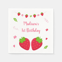 Cute Strawberry Berry Sweet Birthday Pappersservett