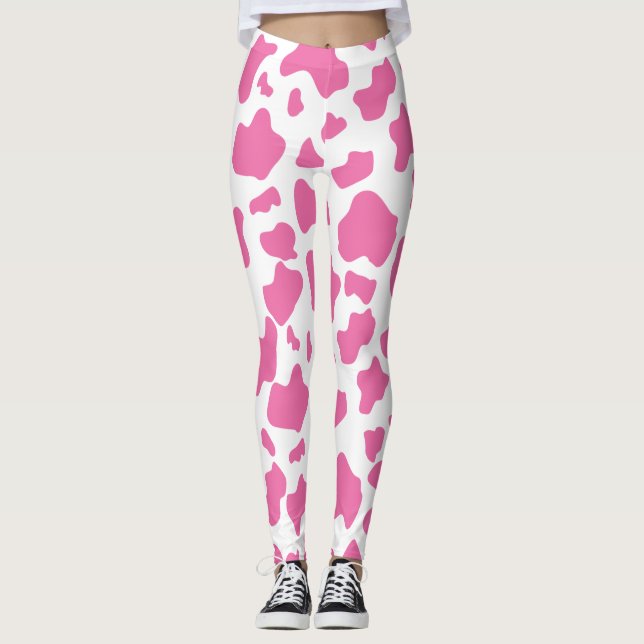 Cute Strawberry Cow-matrester Leggings (Framsida)