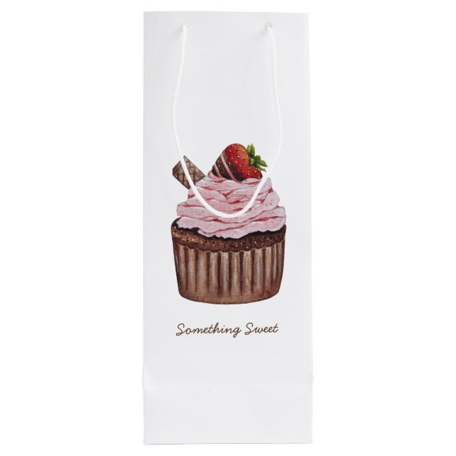 Cute Strawberry Cuptårta i vattenfärg (Baksidan)