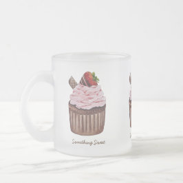 Cute Strawberry Cuptårta i vattenfärg Frostad Glasmugg