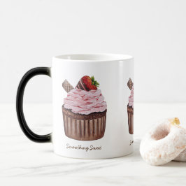 Cute Strawberry Cuptårta i vattenfärg Magisk Mugg