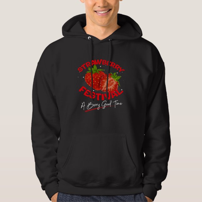 Cute Strawberry Festival Fruit  Retro Vintage Hoodie (Framsida)
