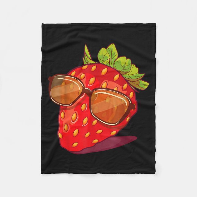 Cute Strawberry Fruit Lover Aesthetic Summer Gift  Fleecefilt (Framsidan)