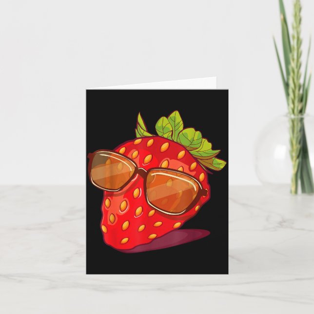 Cute Strawberry Fruit Lover Aesthetic Summer Gift  Kort (Framsida)