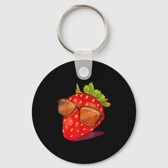 Cute Strawberry Fruit Lover Aesthetic Summer Gift  Nyckelring (Framsida)