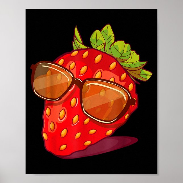 Cute Strawberry Fruit Lover Aesthetic Summer Gift  Poster (Framsidan)
