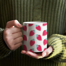 Cute Strawberry Fruit Mönster Kaffemugg