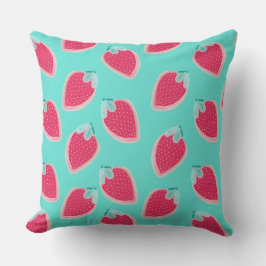 Cute Strawberry Fruit Mönster Kudde