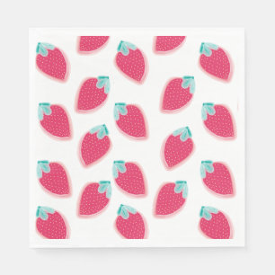 Cute Strawberry Fruit Mönster Pappersservett