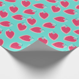 Cute Strawberry Fruit Mönster Presentpapper