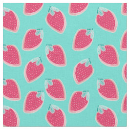 Cute Strawberry Fruit Mönster Tyg