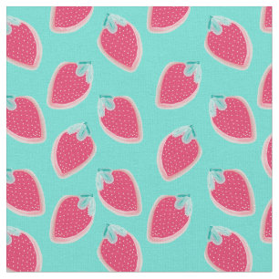 Cute Strawberry Fruit Mönster Tyg