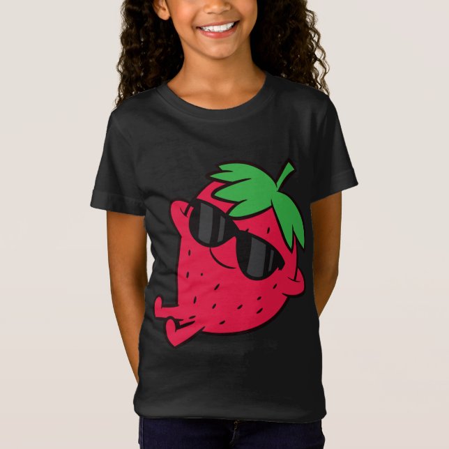 Cute Strawberry Fruit Relaxing Lazy Strawberry T Shirt (Framsida)