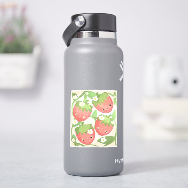 Cute Strawberry Garden  Klistermärken (HydroFlask)
