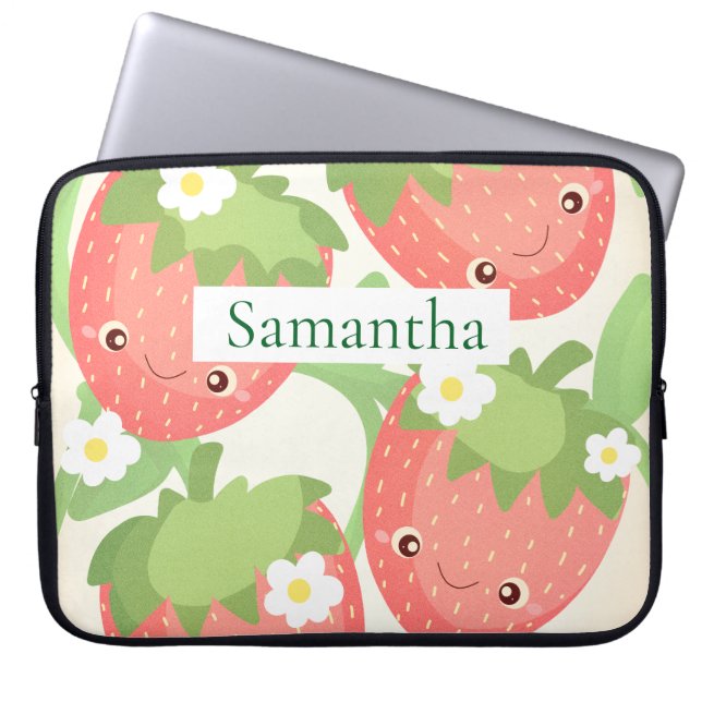 Cute Strawberry Garden  Laptop Fodral (Framsidan)