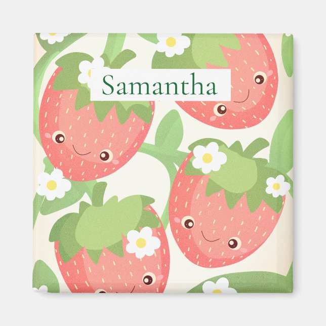 Cute Strawberry Garden  Magnet (Framsidan)