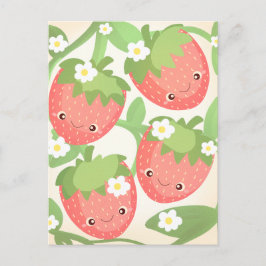 Cute Strawberry Garden  Vykort