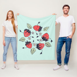 Cute Strawberry Kawaii Fruit Fleecefilt