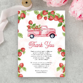 Cute Strawberry Lastbil Berry Sweet Baby Shower Tack Kort
