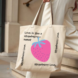Cute Strawberry Love – Valentine’s Day Tote Bag Tygkasse