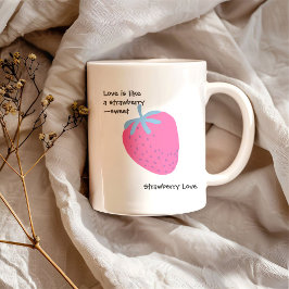 Cute Strawberry Love – Valentine’s Day Två-Tonad Mugg