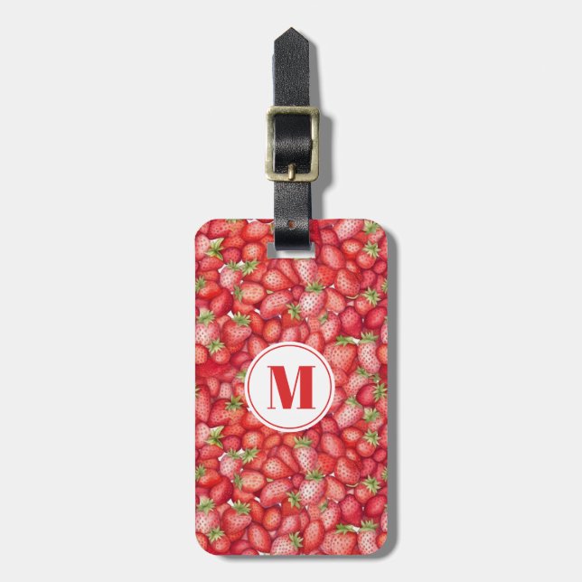Cute Strawberry Luggage Tagg Bagagebricka (Vertikal Framsida)