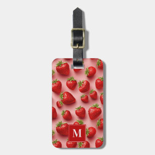 Cute Strawberry Luggage Tagg Bagagebricka