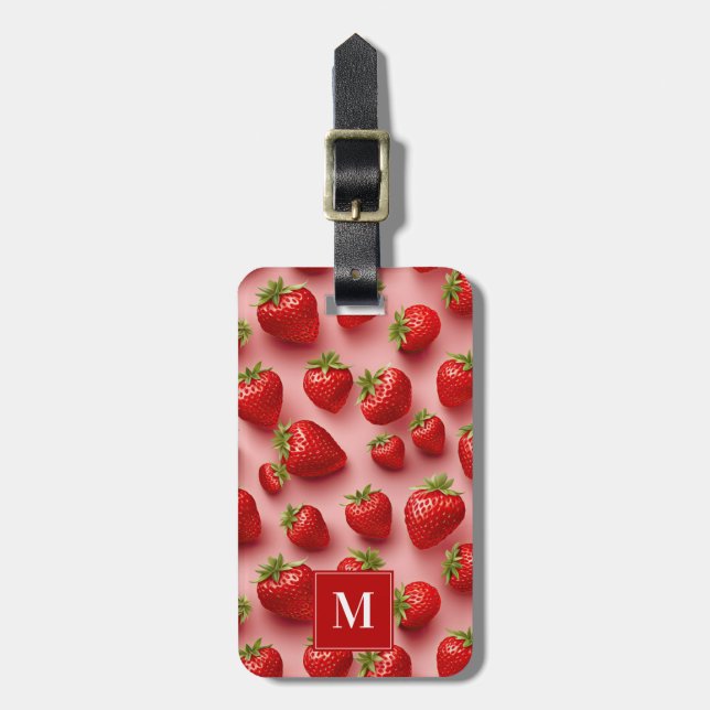 Cute Strawberry Luggage Tagg Bagagebricka (Vertikal Framsida)