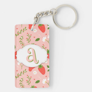 Cute Strawberry Mönster Acrylic Keychain