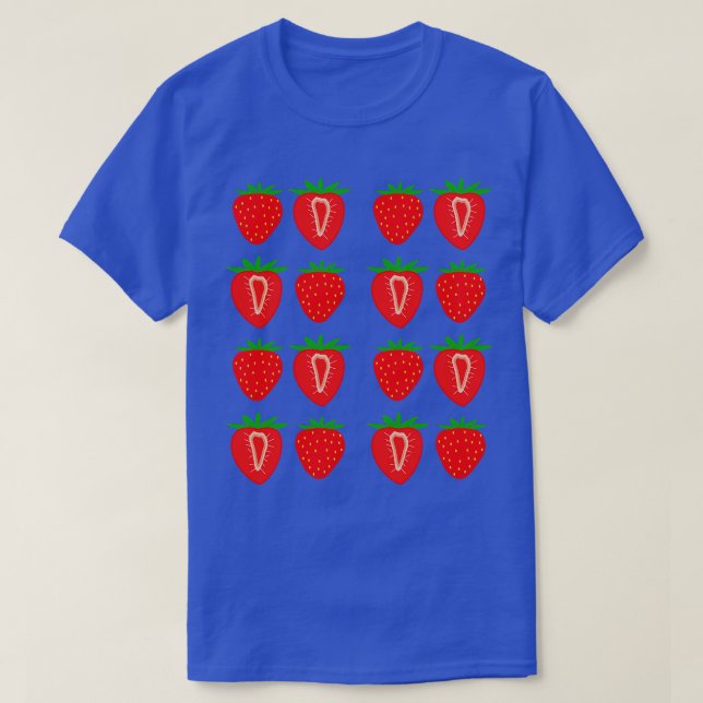 Cute Strawberry Mönster Boho Art 2 T Shirt (Design framsida)
