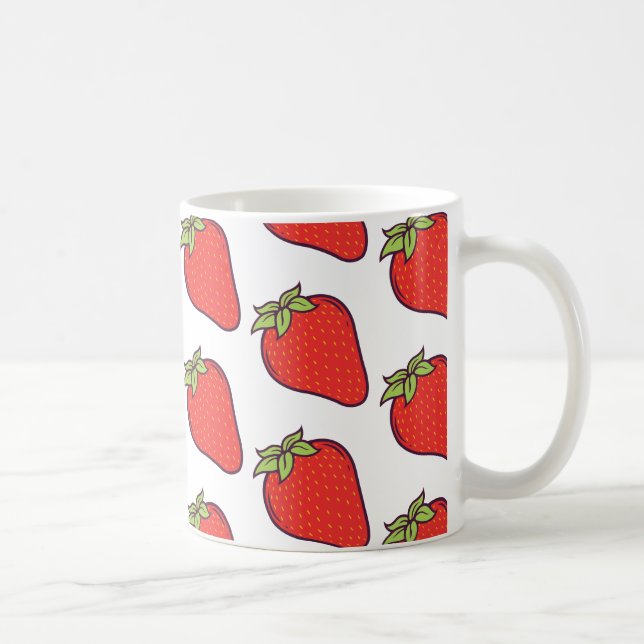 Cute Strawberry Mönster Kaffemugg (Höger)