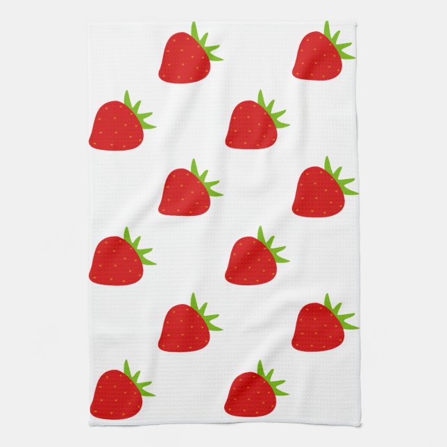 Cute Strawberry Mönster Kökshandduk (Vertikal)