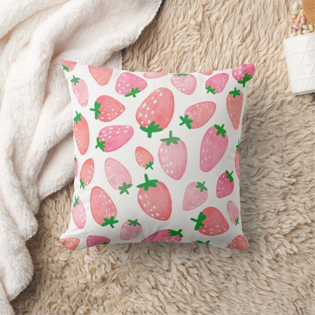Cute Strawberry Mönster Kudde (Filt)