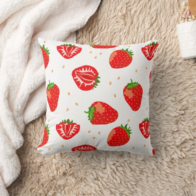 Cute Strawberry Mönster Kudde (Filt)