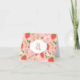 Cute Strawberry Mönster-mappat Helgdag-kort Helgkort