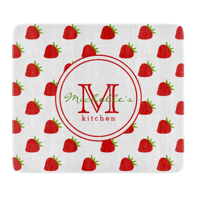 Cute Strawberry Mönster - Monogrammed (Framsidan)