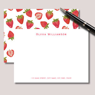 Cute Strawberry mönster personlig Anteckningskort