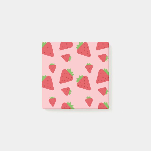 Cute Strawberry Mönster Post-it Block (Framsida)