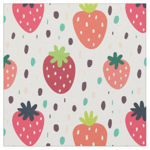 Cute Strawberry Mönster Tyg