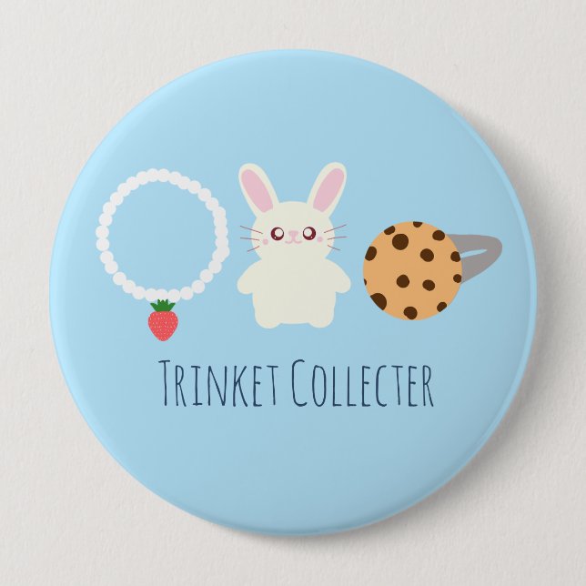 Cute Strawberry Necklace, Bunny och Ring Knapp (Framsida)