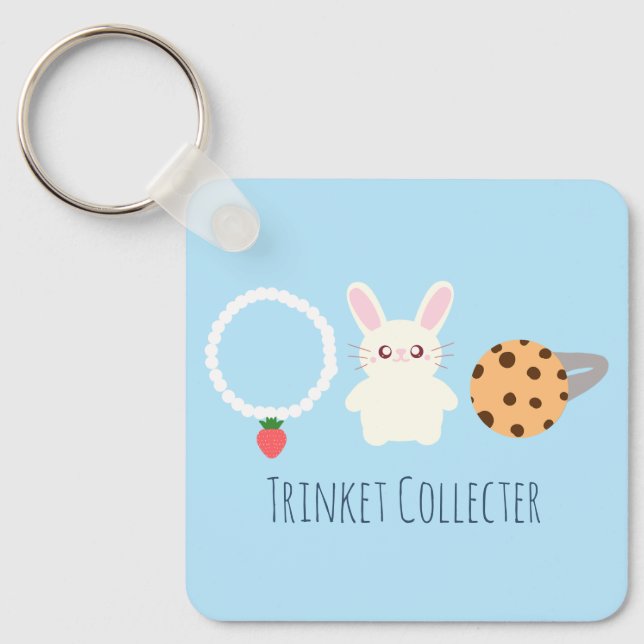 Cute Strawberry Necklace, Bunny och Ring Nyckelring (Framsida)