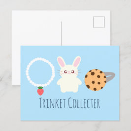 Cute Strawberry Necklace, Bunny och Ring Vykort