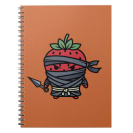 Cute Strawberry Ninja Assassin Japanese Pop Art Anteckningsbok