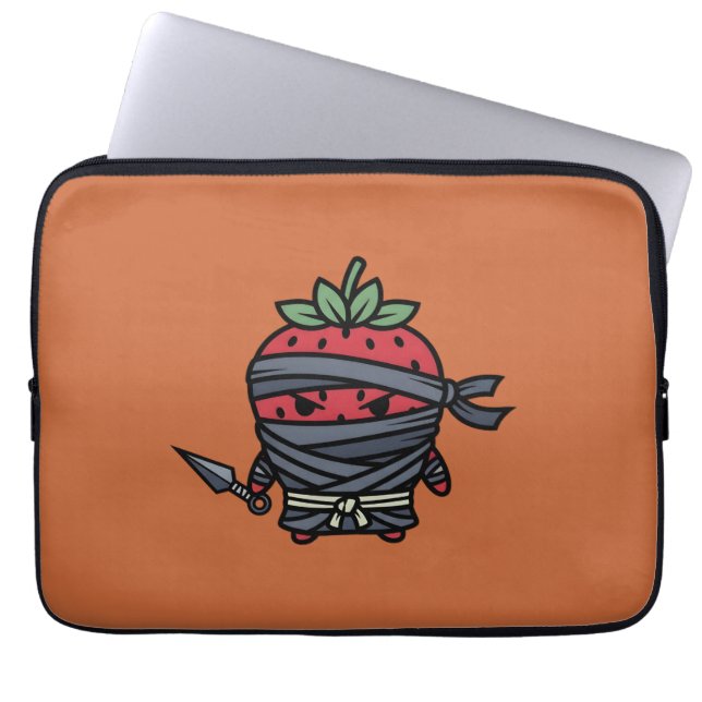 Cute Strawberry Ninja Assassin Japanese Pop Art Laptop Fodral (Framsidan)